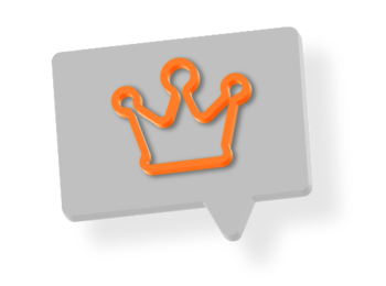 Icon mit Sprechblase und Krone