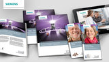 Werbemittel für Siemens Audiologische Technik: Broschüren, Flyer, Website