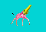 Illustration Giraffe mit Flasche als Hals