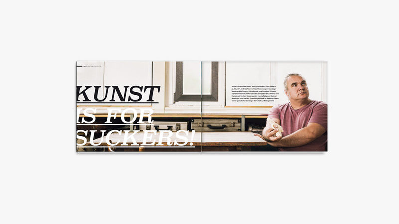 Innenseite curt Magazin zum Thema Kunst: Kunst i for Suckers!