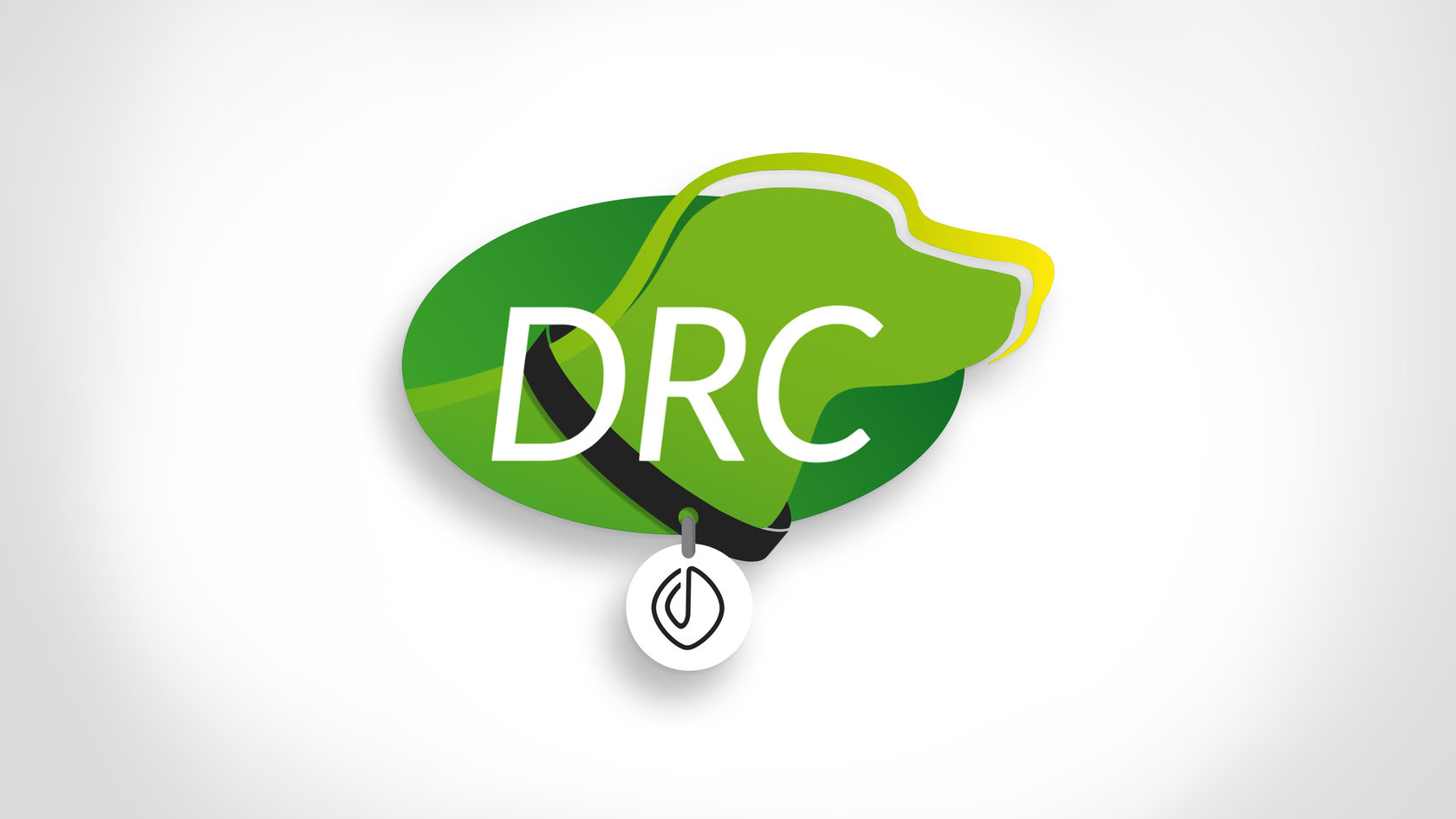 [Translate to EN:] DRC Logo - Hund darin hat Halsband mit Bloom Hundemarke