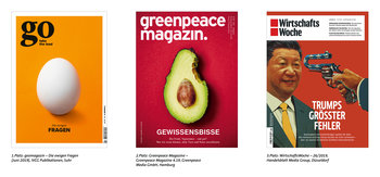 Cover, die im Juni die ersten drei Plätze belegten: gomagazin, Greenpeace Magazin, Wirtschaftswoche