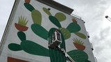 Mural von Agostino Iscurci: großer Kaktus