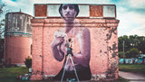 Street-Art-Künstler Francisco Bosoletti bei der Arbeit an einem Mural