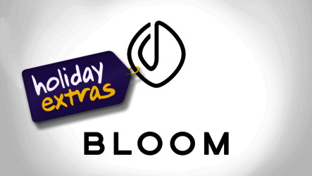 holiday extras logo hängt an Bloom Logo