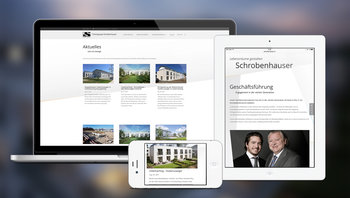 Website Schrobenhauser: Ansicht PC, Tablet und Smartphone