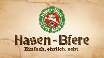 Hasen-Bräu-Logo: "Einfach, ehrlich, echt."