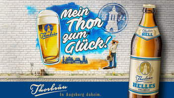 Kampagnen Motiv mit Claim Thorbräu - In Augsburg daheim.