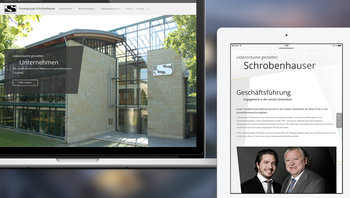Website Schrobenhauser: Ansicht PC, Tablet