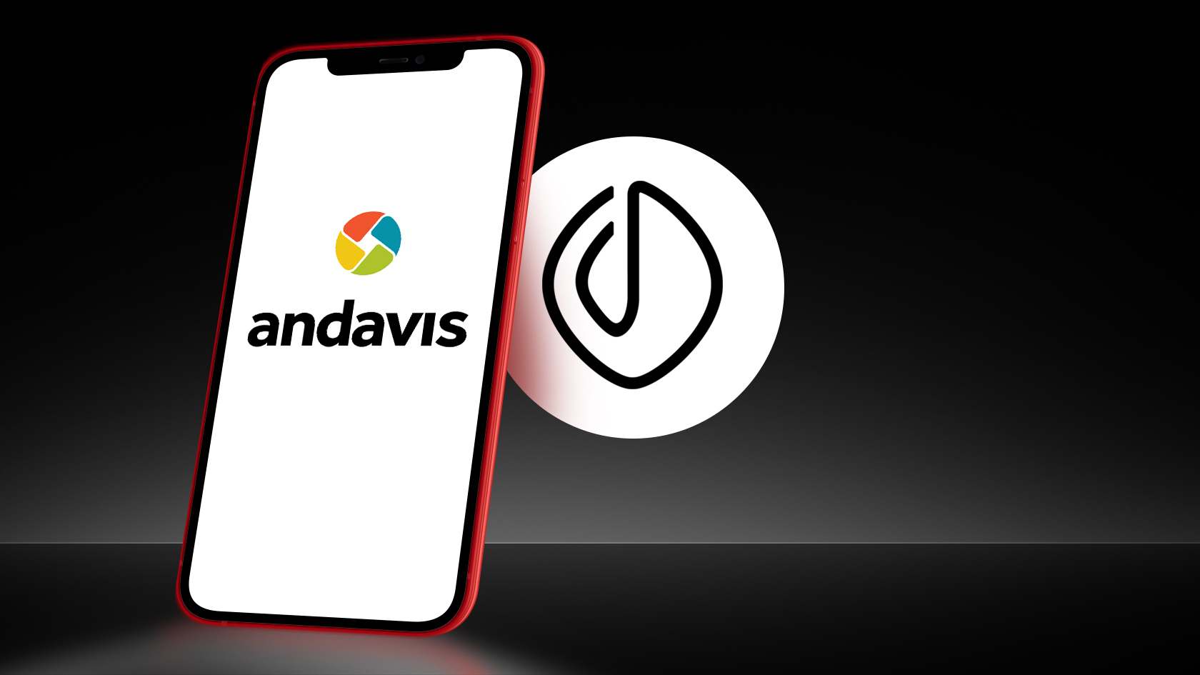 Smartphone mit Andavis Logo lehnt an Bloom Logo